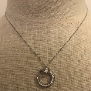 ADJUSTABLE 925 DIAMOND(?) DRAGON PENDANT & CHAIN